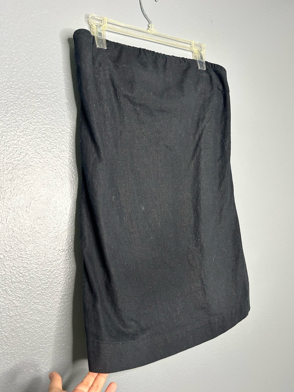 Free People Black Strapless Linen CottonDark Romantic Cocktail Mini Dress Large - Picture 2 of 8